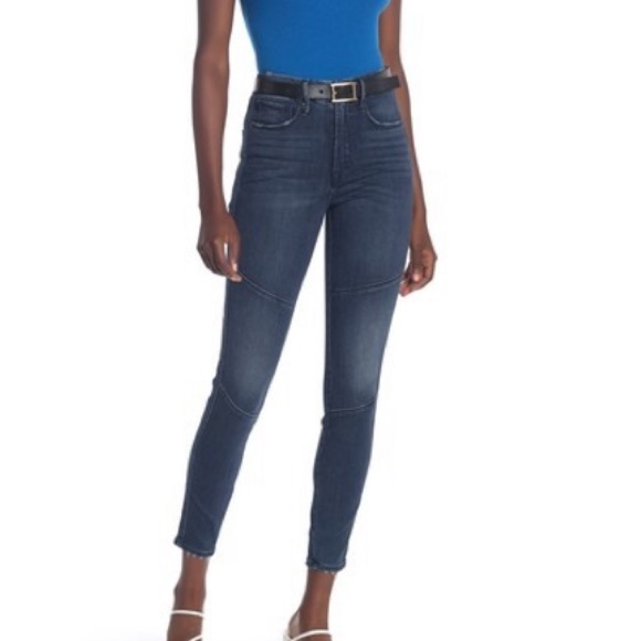 good american good waist piecing high rise skinny jeans